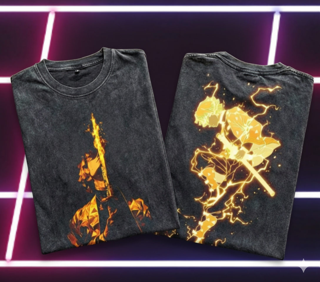 Demon Slayer - Zenitsu Flaming Thunder God T-shirt