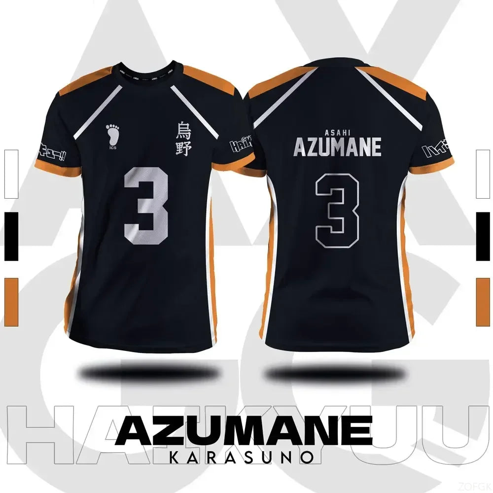 Haikyuu - Karasuno Black Volleyball Jersey